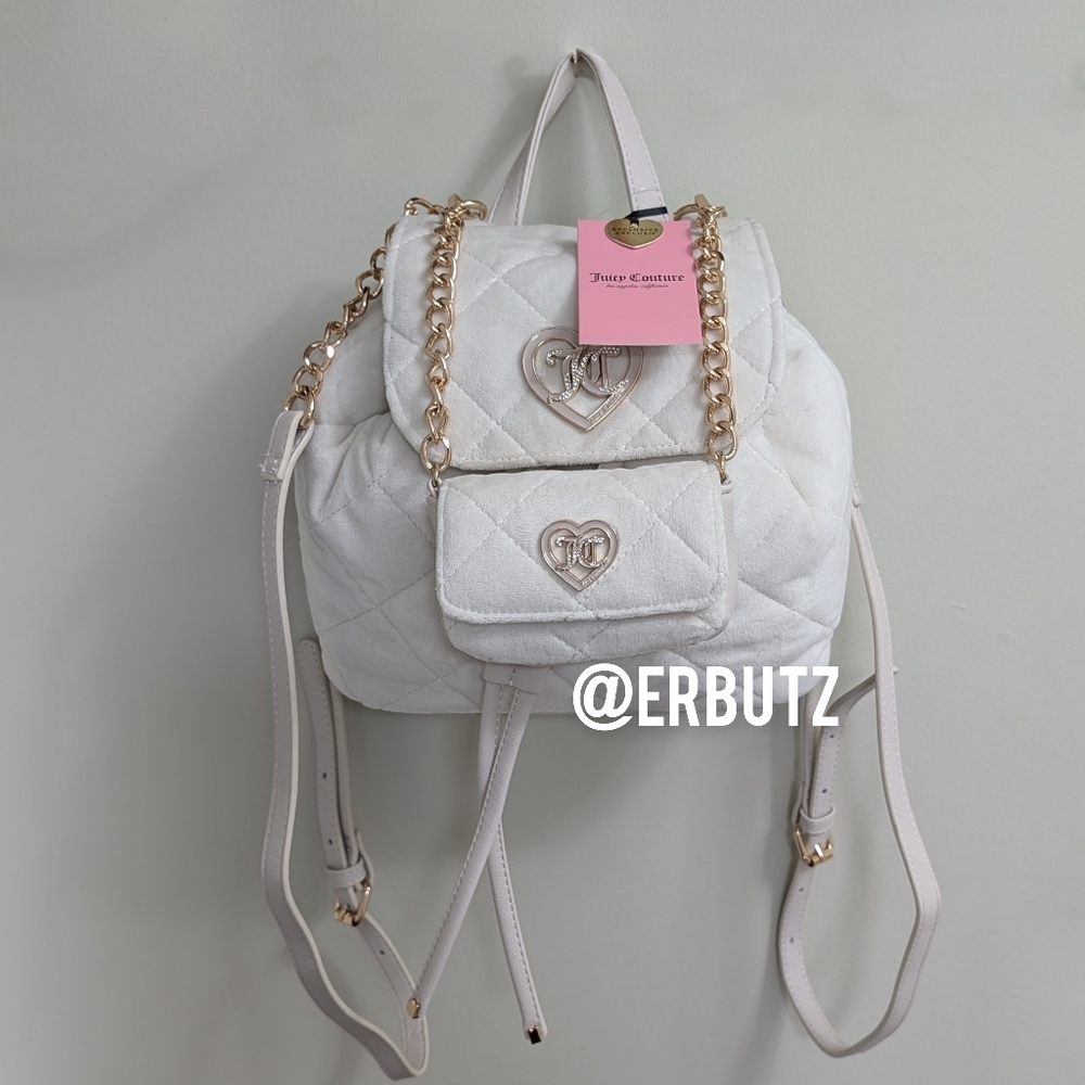 ‼️SALE‼️Juicy Couture Quilted Heart Logo Backpack w/ Detachable Coin Purse 👛